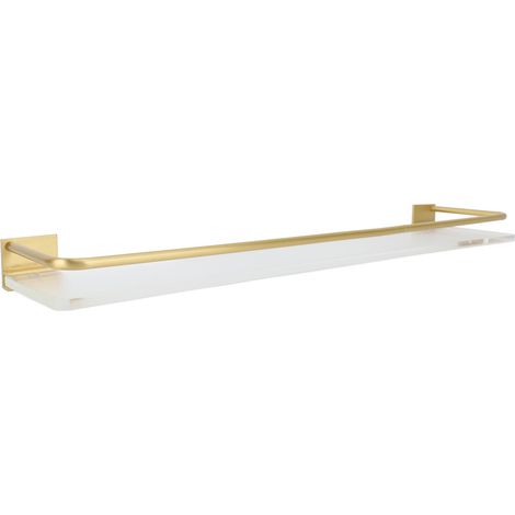 Étagère de salle de bain 50 cm, murale, de rangement, multifonctionnelle, pour salle de bain, salon, cuisine, chambre, en aluminium doré (1/5)