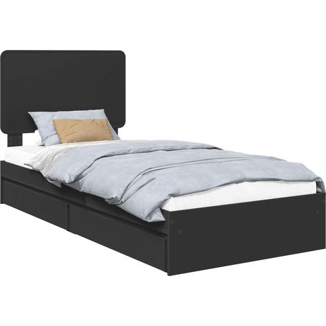 Lit de Rangement Noir 100 x 200 cm Bois d'ingénierie vidaXL
