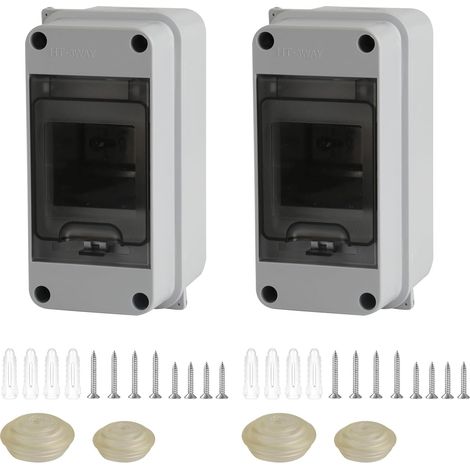 2 Pcs Coffret Electrique Etanche Exterieur IP65, 3 Modules Boitier Electrique Etanche Exterieur, Coffret à Fusibles en Saillie 1 Rangée, Distributeur Boitier de Jonction (1/5)