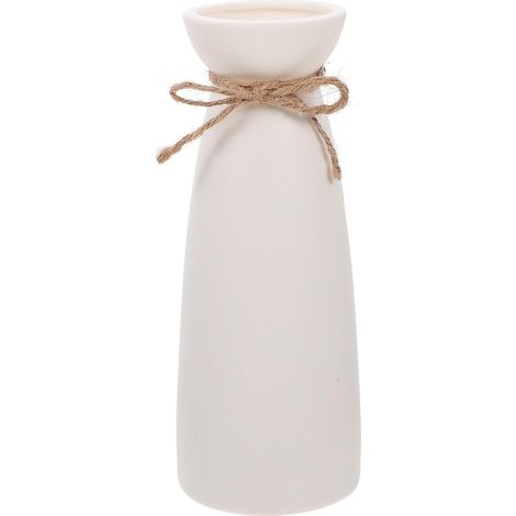 Vase Décoratif en Céramique Blanc Rond Moderne et Artistique, Lisse sans Blesser Les Mains, Facile à Ranger pour Bureau et Maison (1/5)