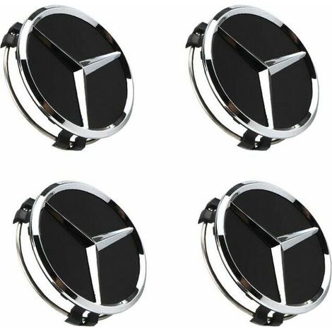 4pcs 75mm Mercedes Benz Wheel Center Hub Badge For W202 W203 W204 W208 W210 (1/5)