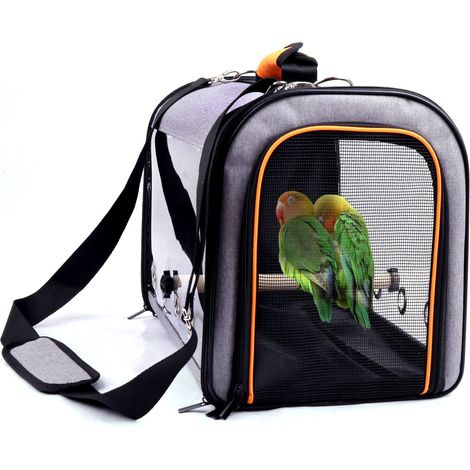 Cage de voyage pour oiseaux, sangle portable pour perroquet, respirante pour animaux de compagnie (1/5)