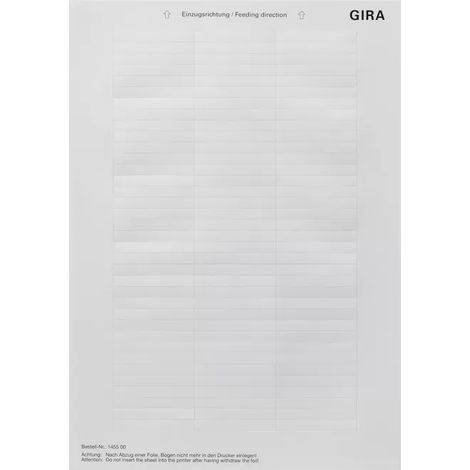 Gira Beschriftungsbögen 51,2 x 7 mm Zubehör [145500], 1455 00 (1/2)