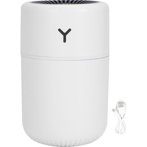 Mini Humidificateur USB 260ml avec Lumière d'Ambiance Colorée pour Bureau et Maison - Blanc (1/5)