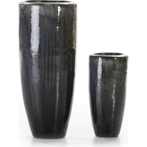 Set/2 Maceteros 40X40X80 Gres Gris Envejecido (1/3)