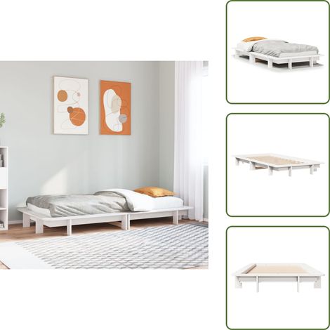 Letto in pino - vidaXL Letto senza Materasso Bianco 90x190 cm in Legno Massello Pino -