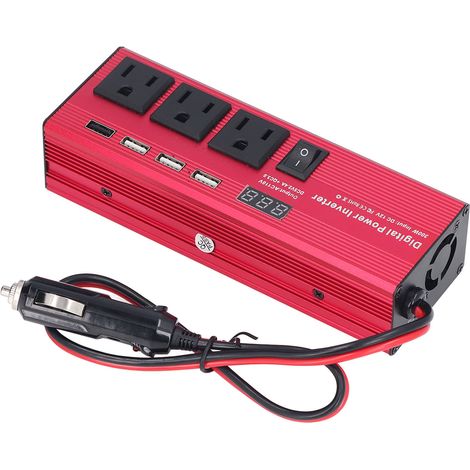 Convertisseur de puissance pour voiture, à onde sinusoïdale modifiée, 300 W, 12 V CC vers 110 V CA, pour la maison, la voiture et le camping-car. (1/5)
