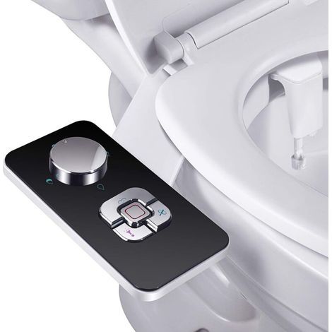 Samodra Bidet-Sprühgerät (nicht elektrisch) mit zwei selbstreinigenden, einziehbaren Düsen – Vorder- und Hinterreinigung – Verstellbarer Druckknopf für Kaltwasser
