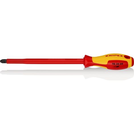 KNIPEX 98 24 04 Destornillador para tornillos cruciformes Phillips® mango aislante en dos componentes, según norma VDE Barnizados 320 mm