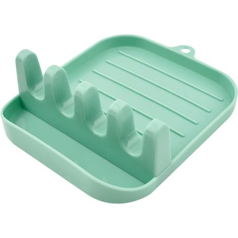 Couvercle et repose-cuillère pour comptoir de cuisine, louche/spatule/repose-cuillère pour cuisinière, support à ustensiles avec support de couvercle de casserole pour comptoir, étagère (vert)