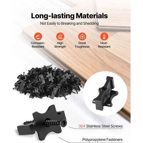 Fixation Invisible pour Lame de Terrasse Composite, 600 PCS, Clips T Fixation Cachée en Plastique PP avec Vis Métalliques, Compatib… (1/5)