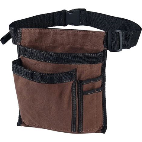 Ceinture porte-outils 5 poches pour homme, construction en toile durable, ceinture réglable, pochette utilitaire pour mari, père, fils et bricoleur (1/4)