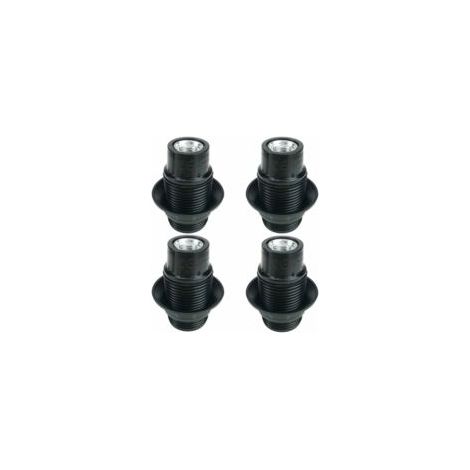 Portalampada E14 nero, 4 pezzi di portalampada E14, portalampada E14, portalampada solido, adattatore per portalampada nero