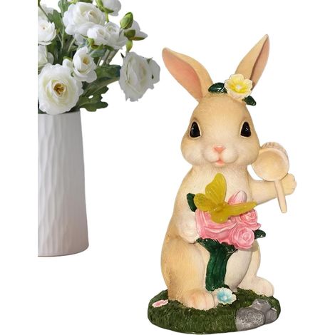 Lumières de lapin de Pâques, décoration printanière amusante et étanche – Lampes solaires d'extérieur pour décoration de Pâques Pour cour, patio, porche, allée, pelouse, paysage, parc, vacances (1/5)