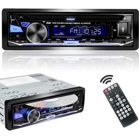 Autoradio Bluetooth USB CD/DVD Lecteur,1 Din Radio RDS FM AM MP3 SD AUX Mains-Libres (1/5)