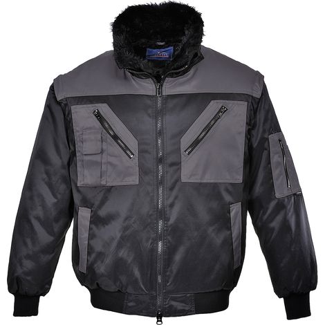 Giacca da pilota bicolore Nero/Grigio 4XL (1/2)