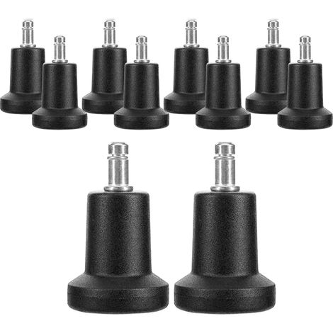 Patins de Sol pour Chaise de Bureau Pivotant Tabouret de Chaise de Bureau de Remplacement à roulettes Fixes Pieds de Chaise Pivotante en Plastique de Planeur pour Chaise de Bureau 10 PCS,10/22 mm (1/4)