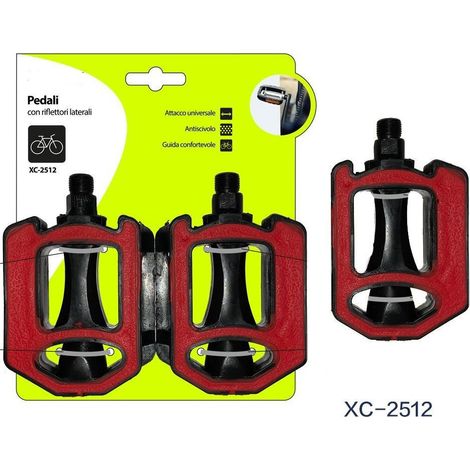 TRADE SHOP - Coppia Pedali Per Bicicletta Con Riflettori Laterali Attacco Universale Xc-2512 - (1/5)