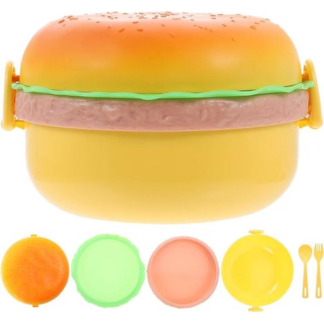 Boîte à lunch Happyyami en forme de hamburger, bento empilable (1/5)