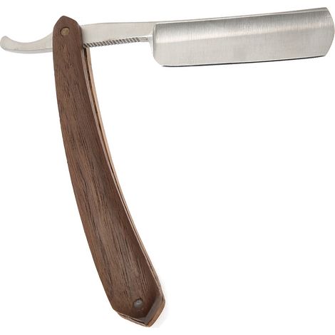 Rasoir classique en bois d'acajou, rasoir pliant à lame droite (1/5)