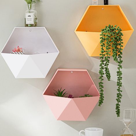 Étagère Murale Hexagonale - Support de Rangement Géométrique Moderne - Tablette Flottante Design Minimaliste (1/5)