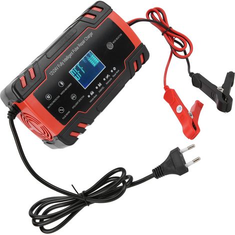 Chargeur intelligent 12V/24V 2-150Ah pour batterie auto moto, réparation automatique, prise UE 110V-240V (1/5)