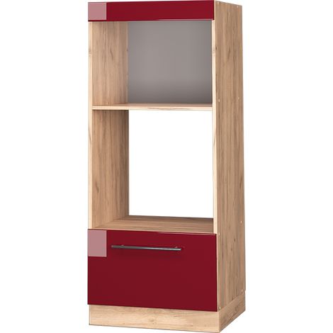 Armoire micro-ondes Fame-Line, Rouge bordeaux Haute brillance, 60cm ouvert, Vicco