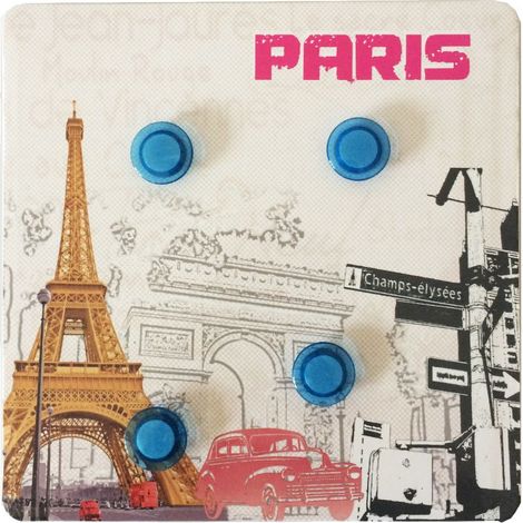 Cadre mémo magnétique Paris 25 x 25 cm avec 4 magnets