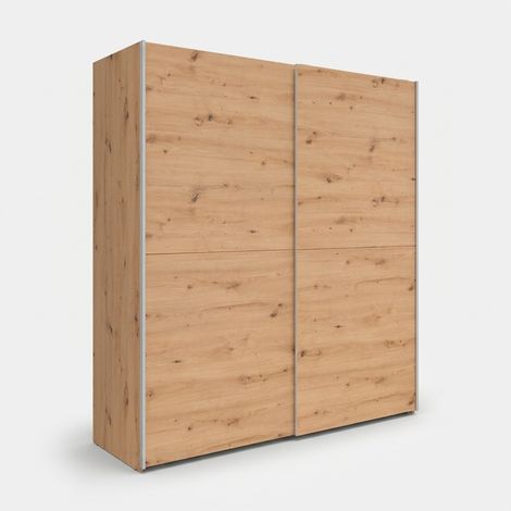 Armoire dressing avec étagères et commode Aura Light - Chêne (1/3)