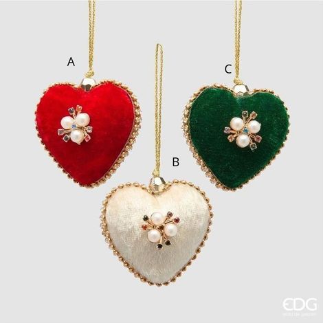 EDG Enzo De Gasperi Addobbo Cuore Elizabeth Assortito Multicolor Ø6 cm 1 Pz – Decorazione di Natale (1/2)