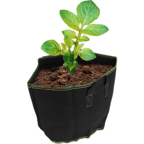 Sac de culture biodégradable non tissé pour légumes et fleurs, pot de plantation avec poignées, noir, 7 gallons (26,5 litres) (1/5)