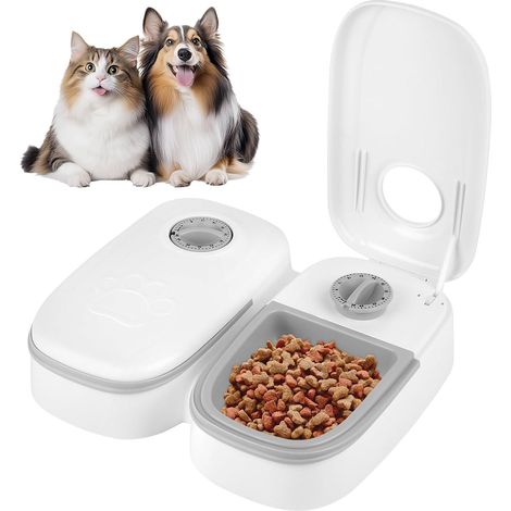 Dispensador automático de comida para gatos, dispensador de comida para gatos de 700 ml, alimentador de 1 a 48 horas, alimentador automático para perros y gatos (1/5)