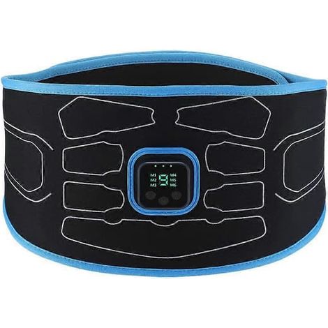 Dispositivo intelligente per l'elettrostimolazione dei muscoli addominali, stimolatore muscolare, cintura fitness vibrante per tonificazione e dimagrimento, unisex (FMY) Blu-AquaForge (1/5)