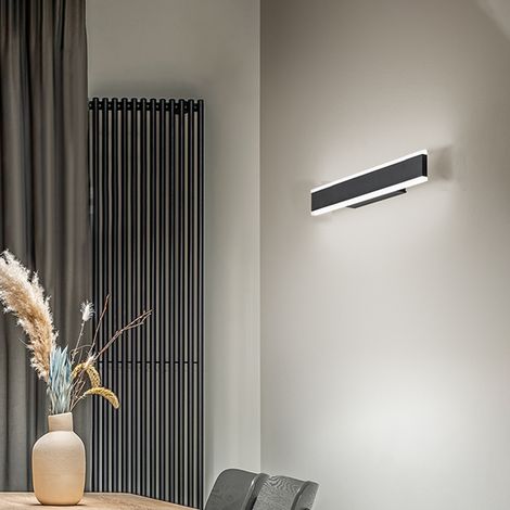 Applique Kante LED 16W 1200LM CCT 3000K 4000K 6000K in alluminio verniciato nero 41cm (1/2)