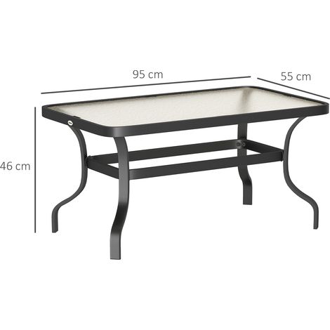 Table d'appoint en verre trempé, table basse, table d'appoint design ondulé, coins arrondis, table de balcon, table de jardin, table console, table à thé, mobilier de jardin pour salon, jardin, terras (1/5)