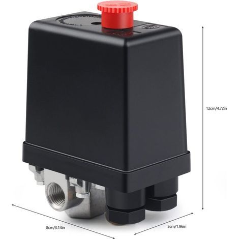 Vanne de compresseur d'air 220 V, pressostat automatique, interrupteur de compresseur d'air, vanne de régulation pour réduction rapide de la pression (4 trous) (1/4)