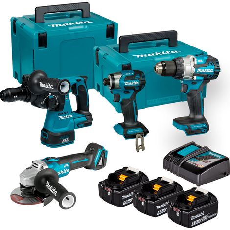 Makita DLX4195JX1 Kit Combo LXT 18V con 4 máquinas 5.0Ah