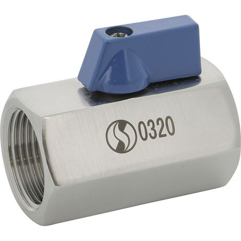 Mini vanne à sphère inox monobloc femelle BSP PN 63 3/4'' (20/27) - Sferaco (1/2)