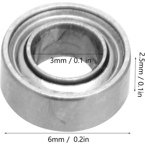 10 roulements à billes étanches double face de type MR, roulements en acier à gorge profonde (MR63ZZ 362,5 mm) (1/5)