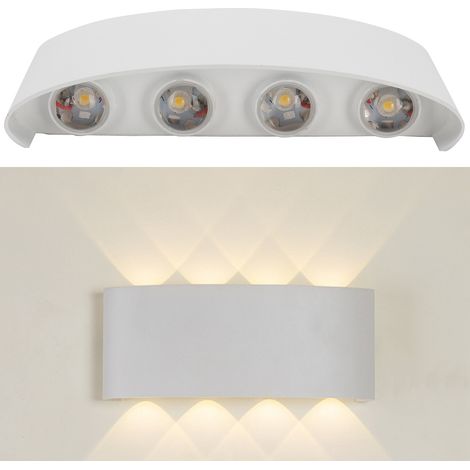 Applique murale étanche 8 LED 8 W pour éclairage intérieur et extérieur, AC85-265V, lumière chaude (1/5)
