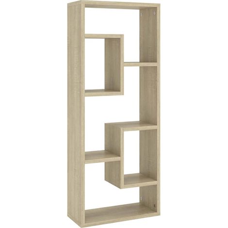 Maison Exclusive - Wandregal Sonoma-Eiche 36x16x90 cm Holzwerksto (1/5)