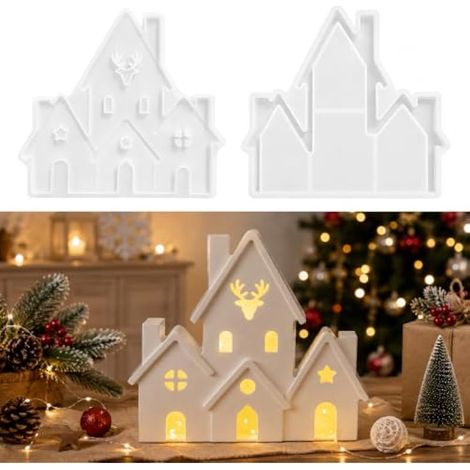 Moule Silicone Noel Moule Moule Resine Maison Deko (1/5)