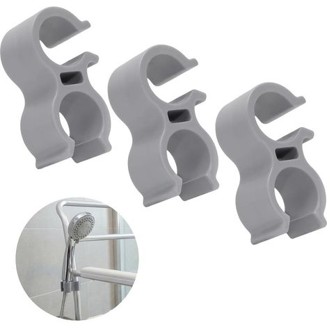 Lot de 3 supports de douche pour siège de douche, fixation robuste pour douchette à main, compatible avec siège de bain, banc de transfert et pieds de tabouret de douche, pour personnes âgées (gris, c (1/5)