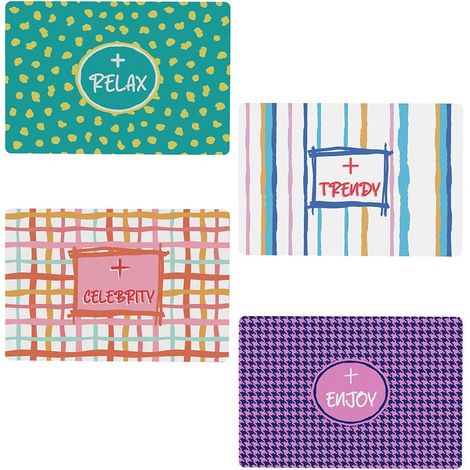 Tognana Set 4 Tovagliette Glamour Good Vibes 45 x 30 Cm Polipropilene Multicolor