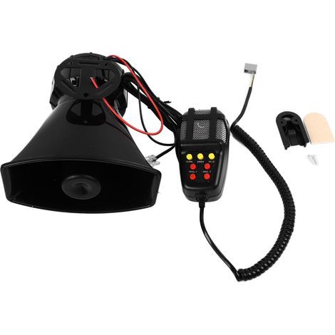 Haut-parleur Mégaphone De Voiture Sirène 7 Tons Amplificateur Son D'urgence Véhicule 12 V Sécurité Renforcée Multifonction Matériau. (1/5)