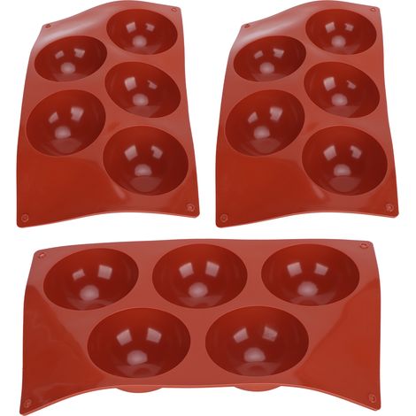 Silikon-Halbkugelform (3er-Set) für Gebäck, heiße Schokolade, Kuchen, Desserts, Gelees, Mousses usw. - Modell L5 Halbkugel 84040 (1/5)