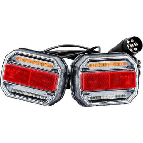 10-30V Led Feux Arrière De Remorque Magnétique,Éclairage De Camion Lampe LED Riving Indicateur dynamique Avec Aimant Câble de 7,5 m Fiche 7broches Homologué Imperméable Pour Caravane (1/5)