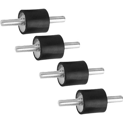supports d'isolateur M4 x 10 en caoutchouc cylindrique,anti-vibration, diplopore, amortisseurs, écrous antidérapants, pour un sommeil paisible, choc au sol pour moteur, tracteur, pompe (1/5)