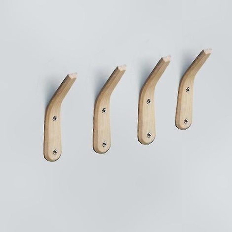 4 Haken aus Naturholz, Wandhaken für die Inneneinrichtung und praktische Aufbewahrung, Set aus massiven Holzwandhalterungen. (1/4)