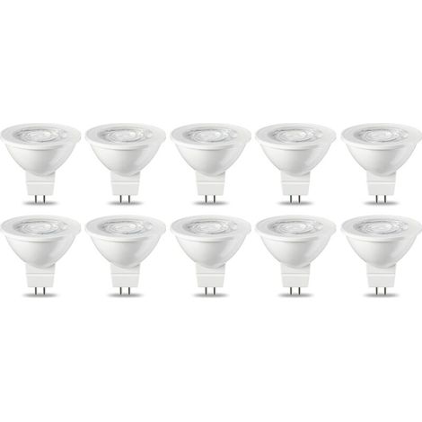 Packung mit 10 GU5.3 MR16 5W LED-Lampen, warmweiß, nicht dimmbar, 220V [Energieklasse G]